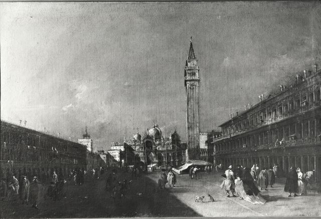 Anonimo — Guardi Francesco - sec. XVIII - Veduta di Venezia con piazza S. Marco verso la basilica — insieme